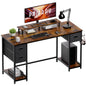 PAMRAY 55 Inch Computer Desk with Storage Drawers and Monitor Stand Home Office Desk for Bedroom Study Table Writing and Work Desk