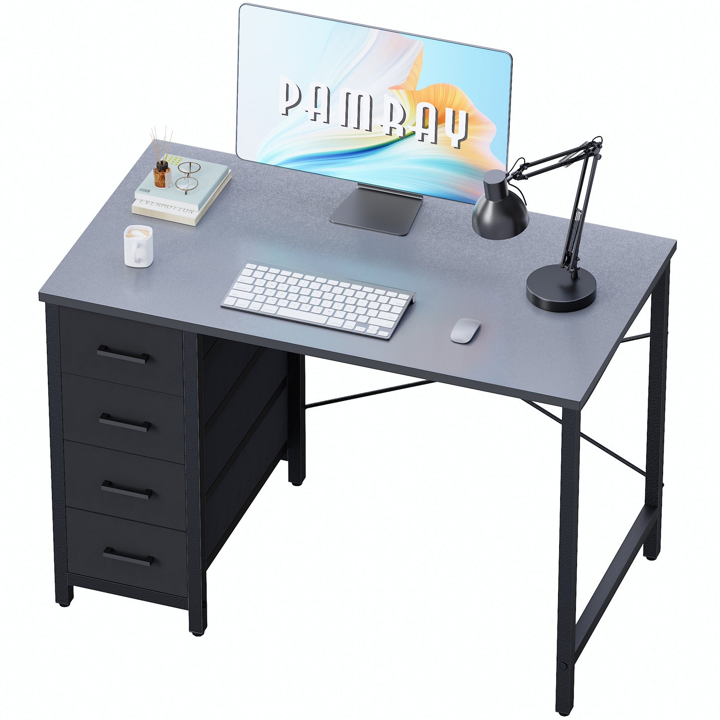 Pamray 32 Inch Computer Desk with 4 Drawers Small Office Desk for Home Bedroom Study Writing Simple Modern Computer Table