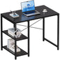 amray 32 Inch Small Computer Desk with Shelves, Home Office Desk with Headphone Hook for Bedroom, Study Writing PC Table for Small Spaces