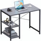 amray 32 Inch Small Computer Desk with Shelves, Home Office Desk with Headphone Hook for Bedroom, Study Writing PC Table for Small Spaces